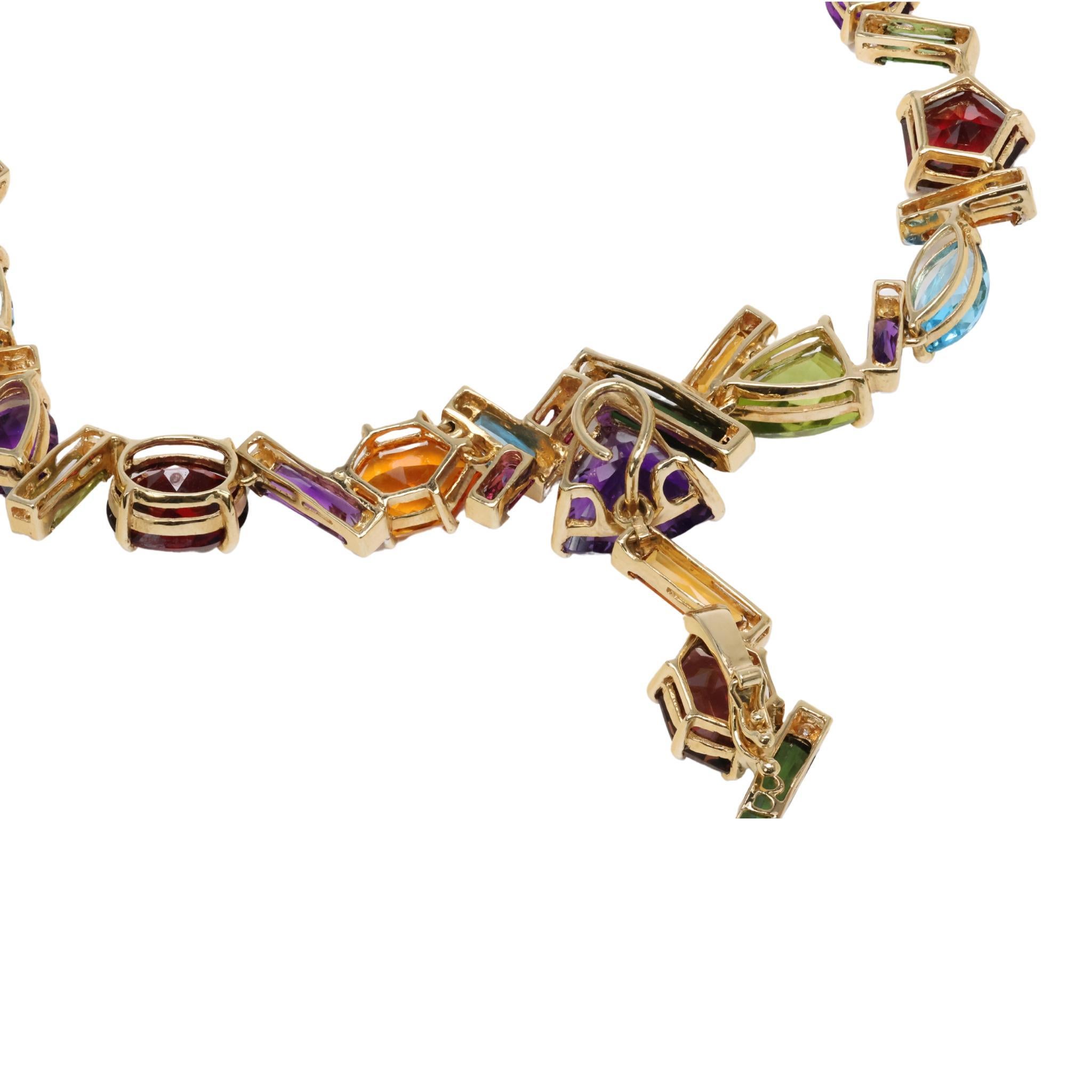 Bellarri Collier à plusieurs pierres avec pendentif amovible en or jaune 18 carats en vente 2