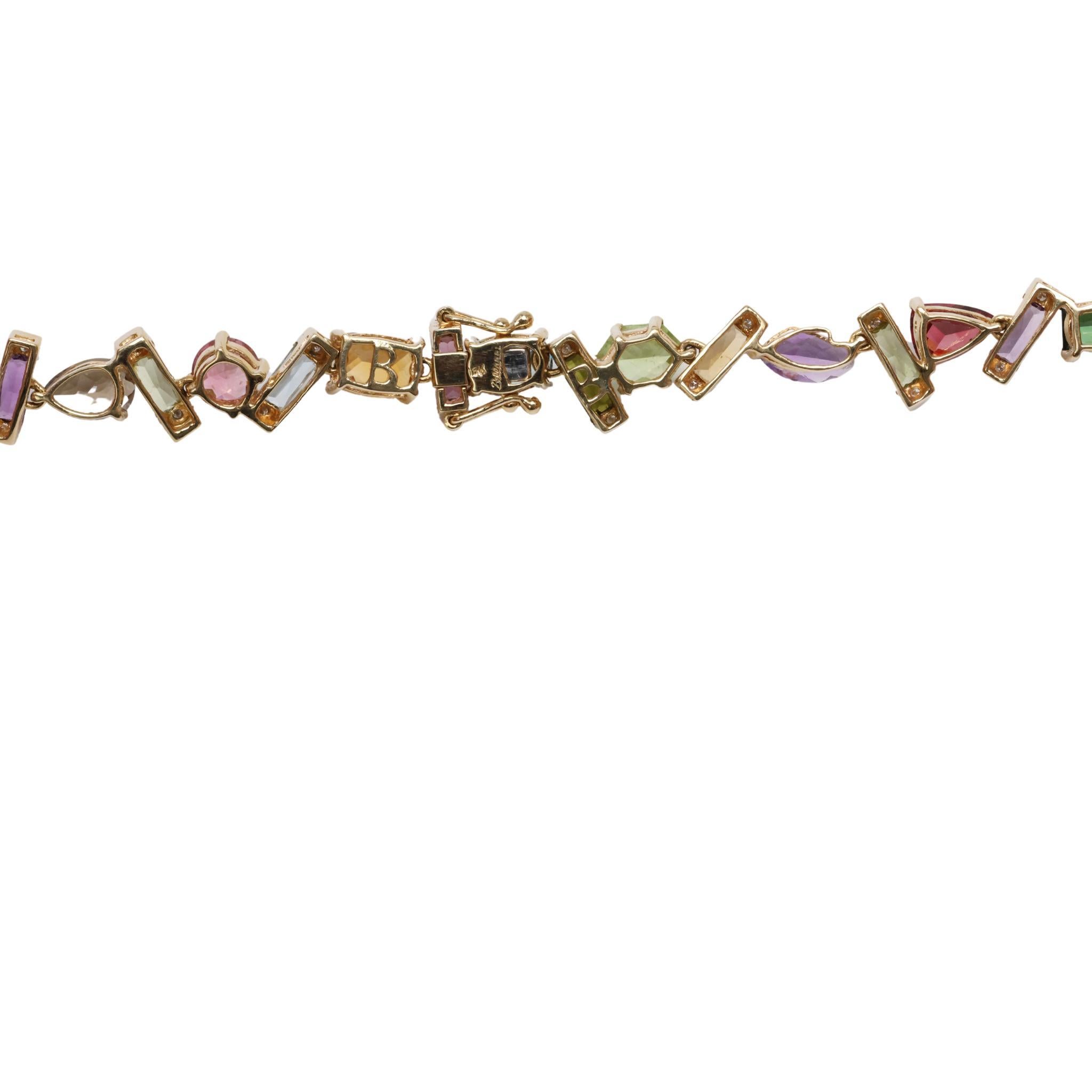 Bellarri Collier à plusieurs pierres avec pendentif amovible en or jaune 18 carats en vente 3