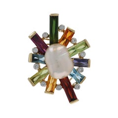 Bellarri Pearl Enhancer Pendant/Brooch - Yellow Gold 18k .10ctw Pin