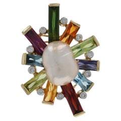 Bellarri Pearl Enhancer Pendant/Brooch - Yellow Gold 18k .10ctw Pin