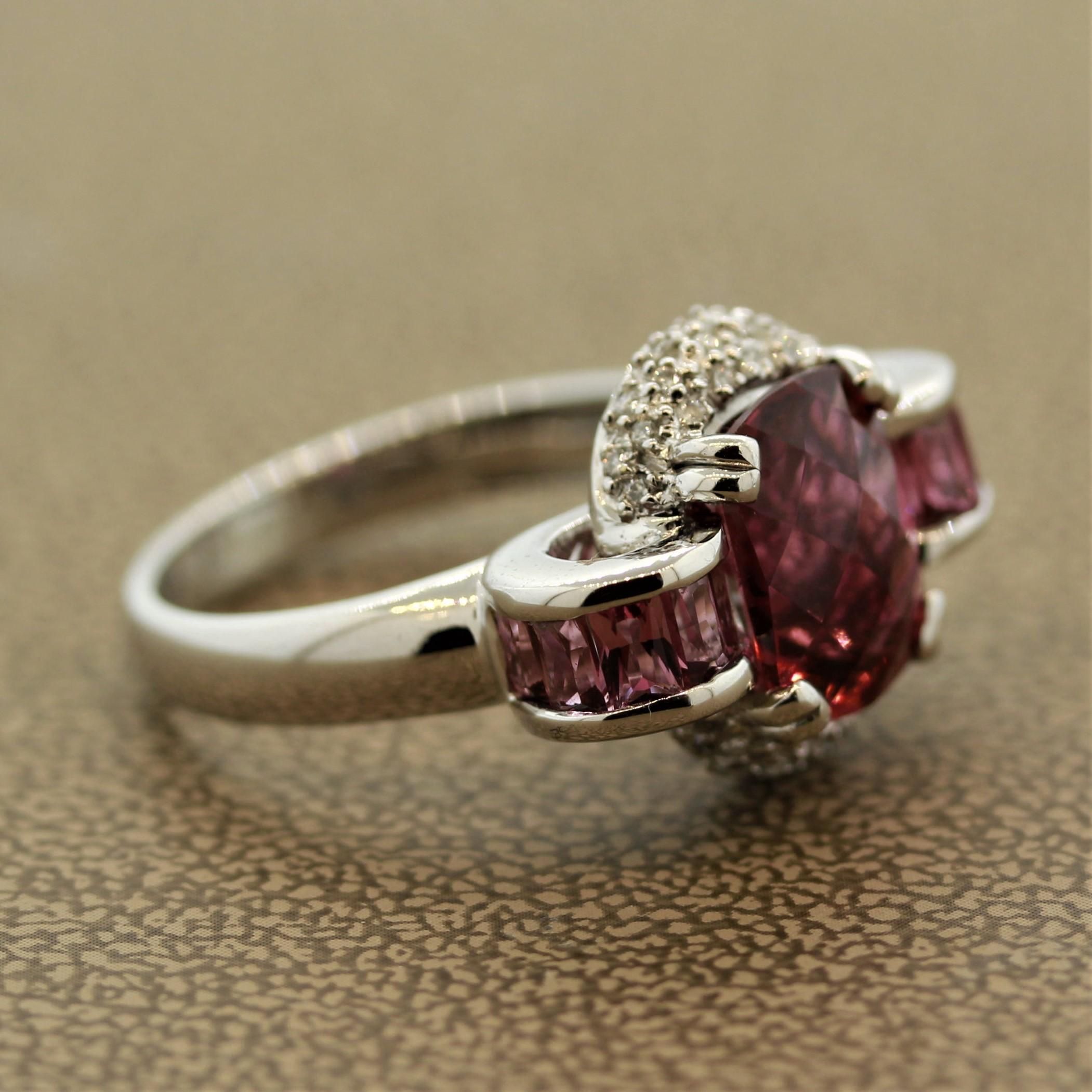 Bellarri Pink Topaz Diamond Gold Ring In New Condition In Beverly Hills, CA