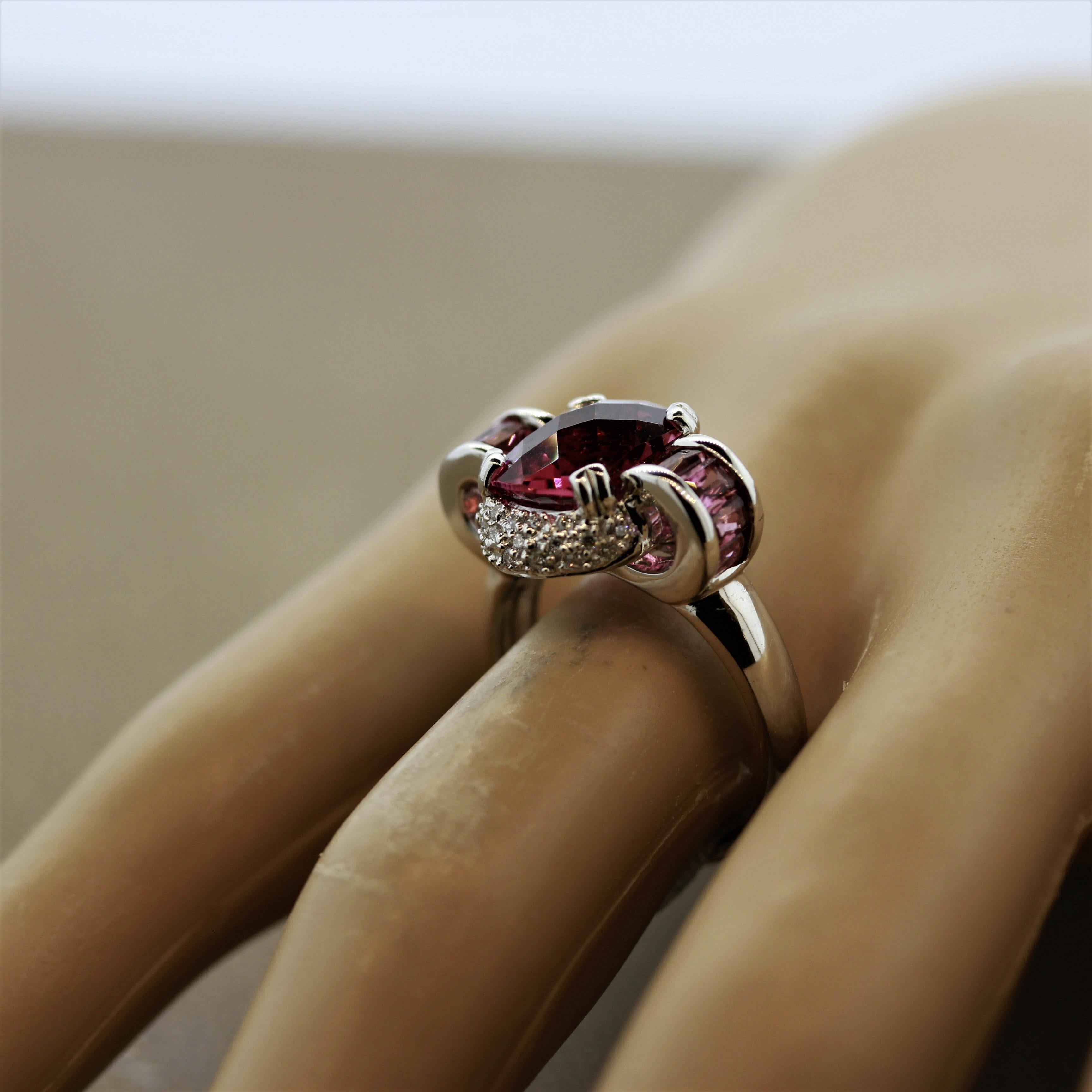 Women's Bellarri Pink Topaz Diamond Gold Ring