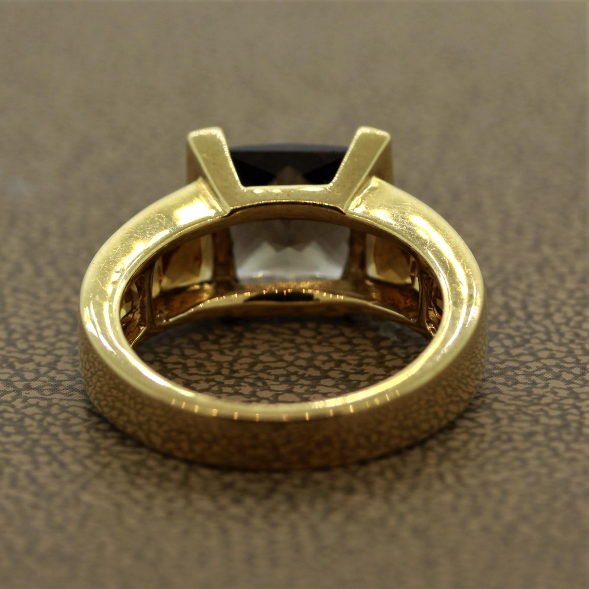 Women's Bellarri Smoky Quartz Citrine Diamond Gold Ring