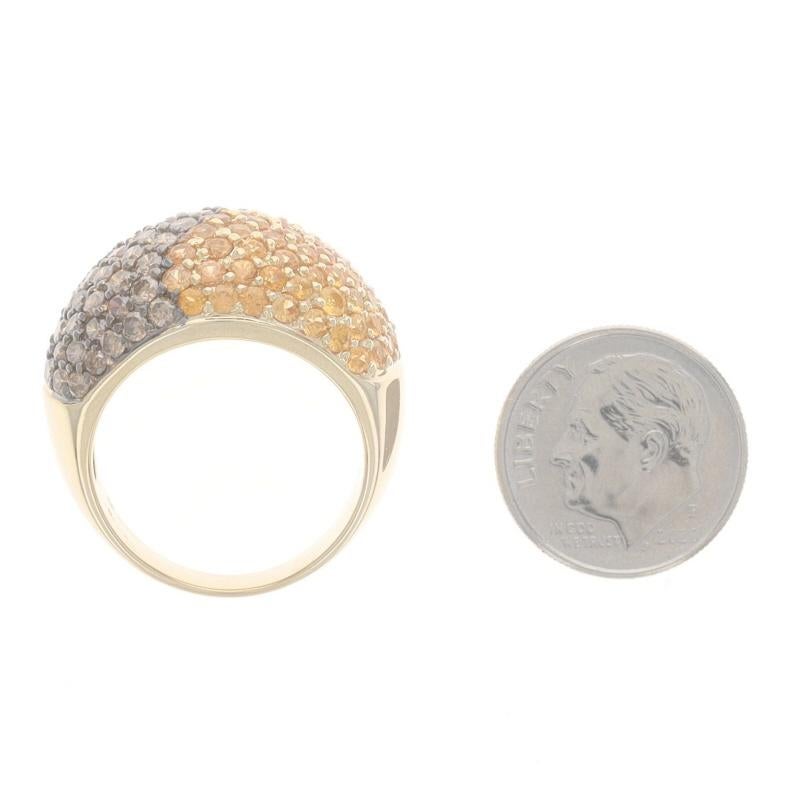Bellarri Spessartite Garnet Diamond Cocktail Dome Ring - Yellow Gold 18k 4.24ctw For Sale 1
