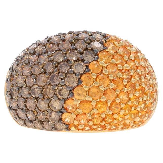 Bellarri Spessartite Garnet Diamond Cocktail Dome Ring - Yellow Gold 18k 4.24ctw
