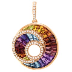 Bellarri the Cove Gemstone Diamond Gold Pendant Enhancer