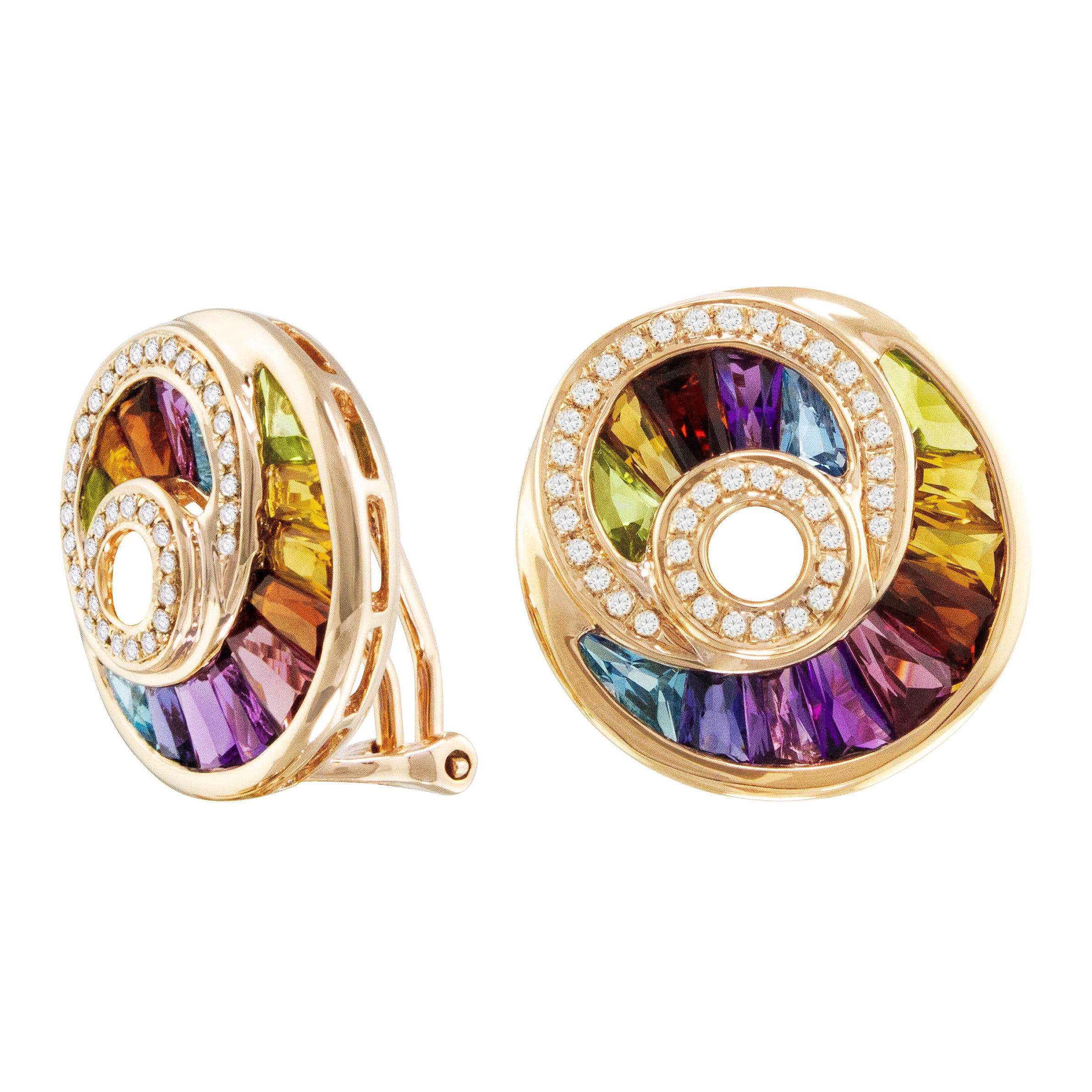 Bellarri the Cove Orecchini in oro con diamanti e pietre multiple in vendita