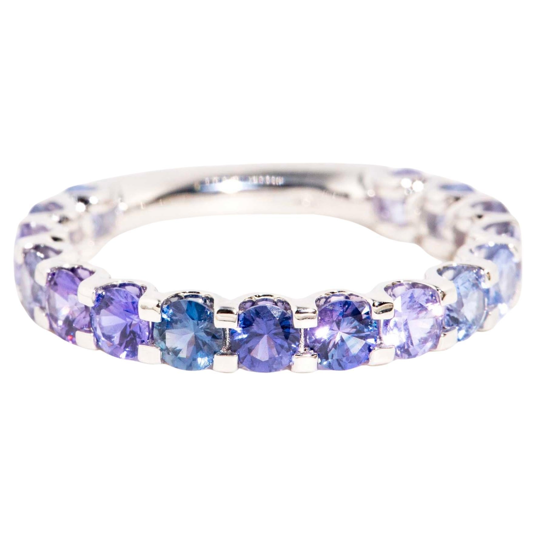 "Belle Blue" 1.96 Carat Blue Ceylon Sapphire Ombre Ring 18 Carat White Gold