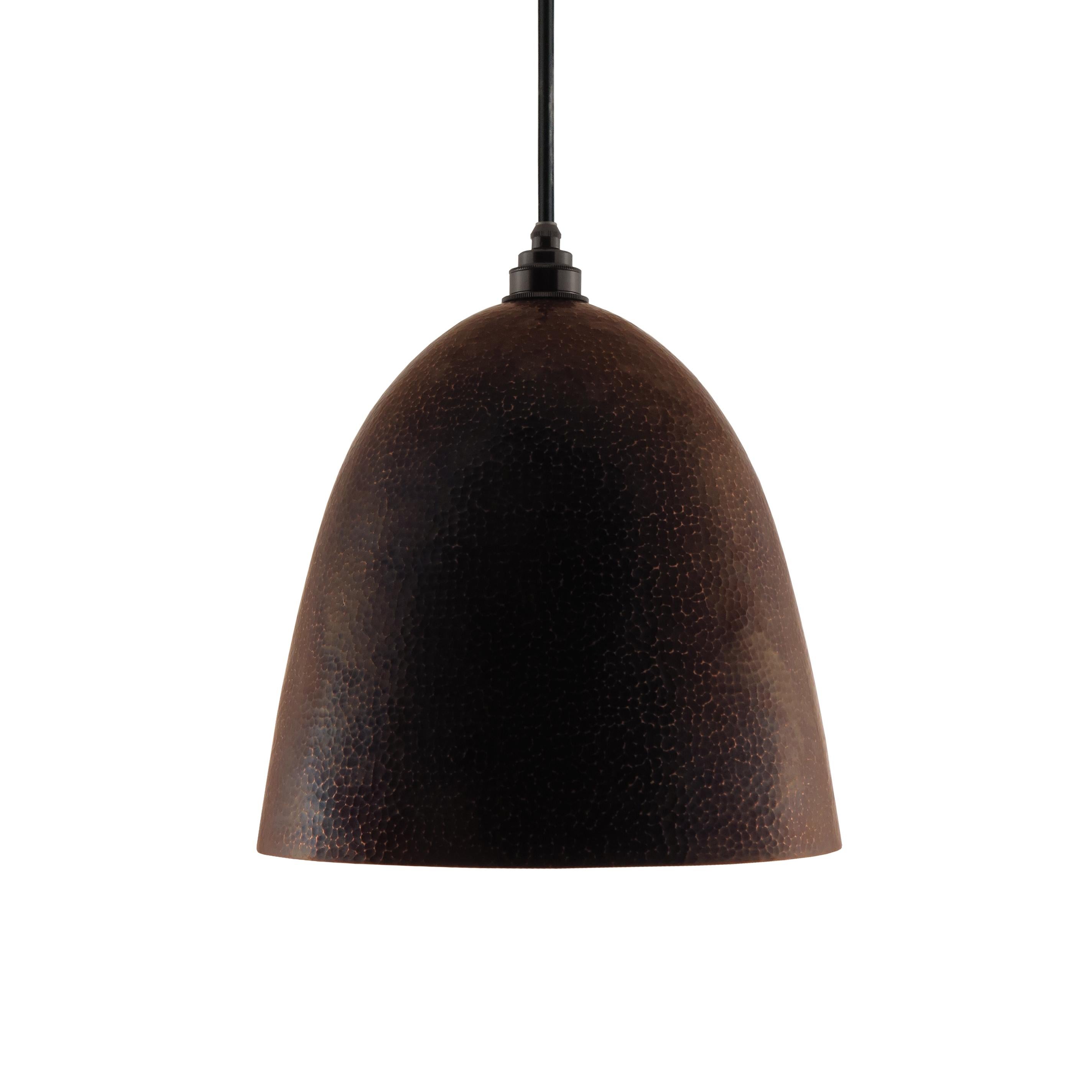 American Craftsman Belle Contemporary Pendant Lamp in Solid Polished Copper For Sale