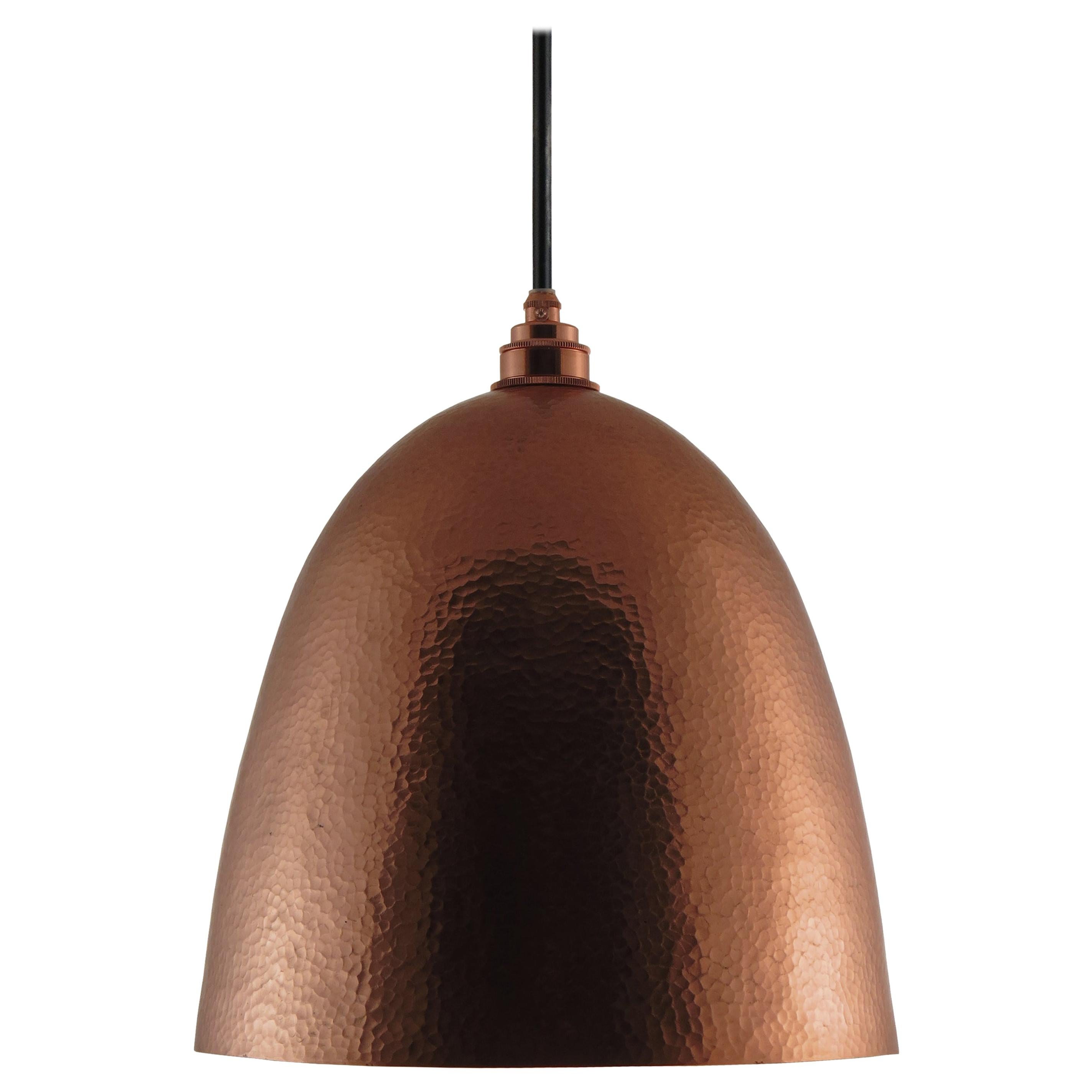 Belle Contemporary Pendant Lamp in Solid Polished Copper For Sale