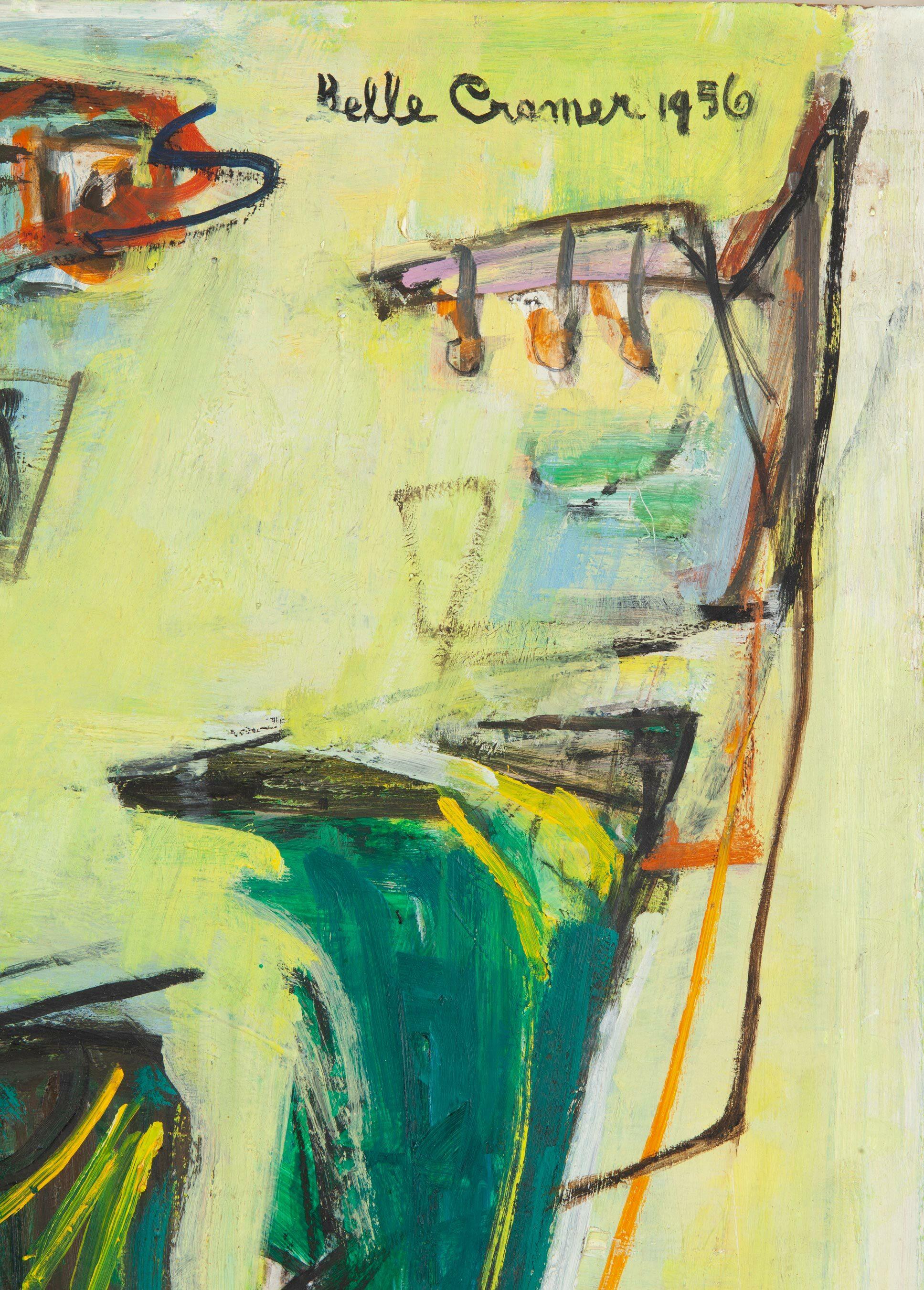 Abstract Composition - Beige Abstract Painting by Belle Cramer