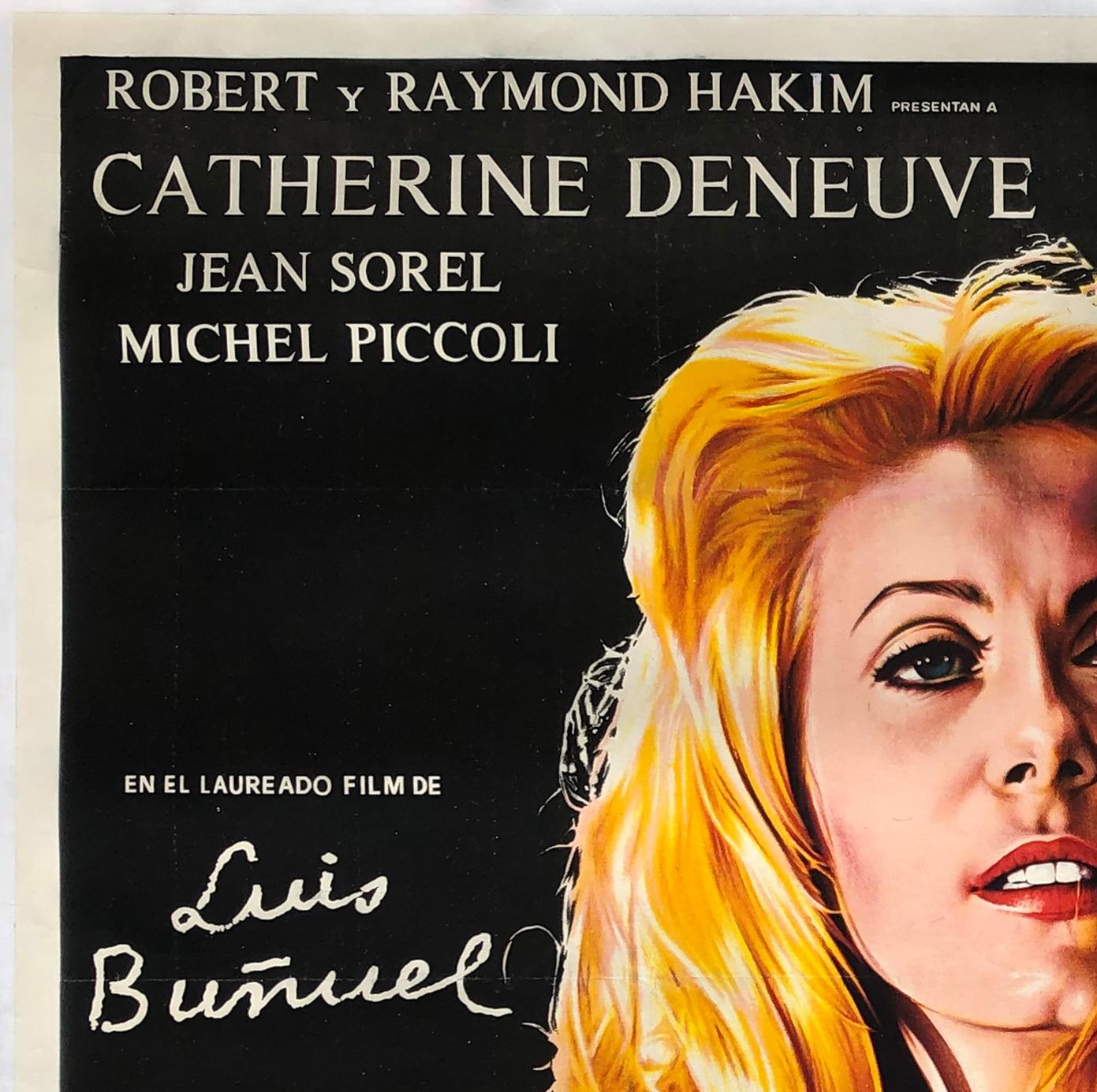We adore Belle de Jour and this extremely rare Argentinian 2 sheet poster with artwork by Bloise features, in our opinion, the best design for the title. 

Poster is sized 43 3/4 x 57 3/4 inches (45 3/4 x 59 3/4 inches including linen-backing).