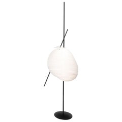 Belle de Jour, Floor Lamp in white Linen and black Metal, YMER&MALTA, France