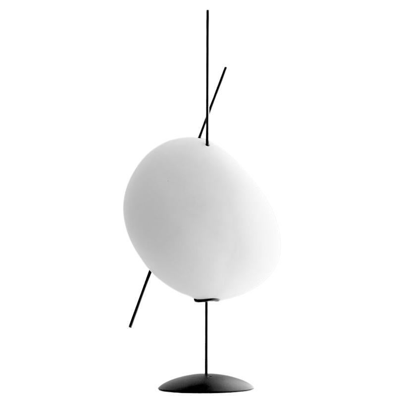 Belle de Nuit, Battery Lamp in white Porcelain and Metal, M, YMER&MALTA, France For Sale