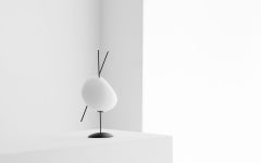 Belle de Nuit, Battery Lamp in white Porcelain and Metal, S, YMER&MALTA, France