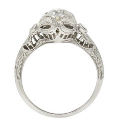 Belle Epoque 0.66 Carat Diamond Platinum Bow Engagement Ring