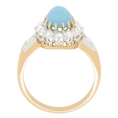 Belle Époque 1.20ct Turquoise and Diamond Cluster Ring, c.1910s