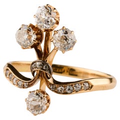 Vintage Belle Époque 1.5ct diamond bouquet tiara ring