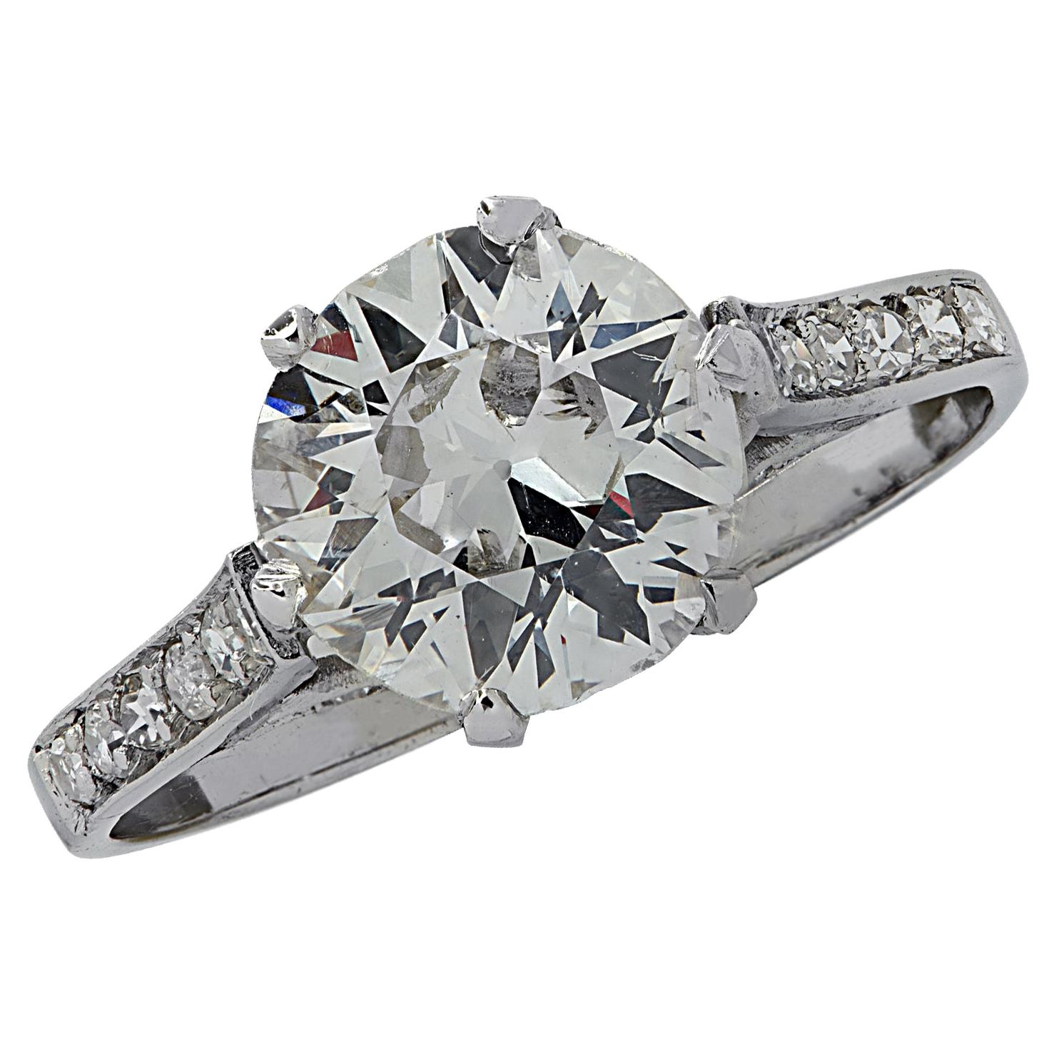 Belle Époque 1.63 Carat Old European Cut Diamond Engagement Ring