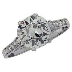 Belle Époque 1.63 Carat Old European Cut Diamond Engagement Ring