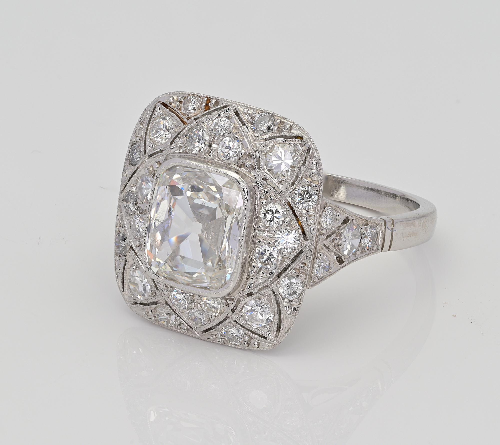 Belle Époque Belle Epoque 1.80 Ct. Diamond Plus Platinum ring For Sale