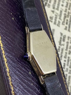 Belle Epoque 18K White Gold, Rose Cut Diamond, Sapphire Swiss Ladies Dress Watch