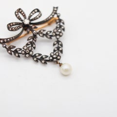 BELLE EPOQUE 1900 Autriche Broche convertible avec diamants et perles