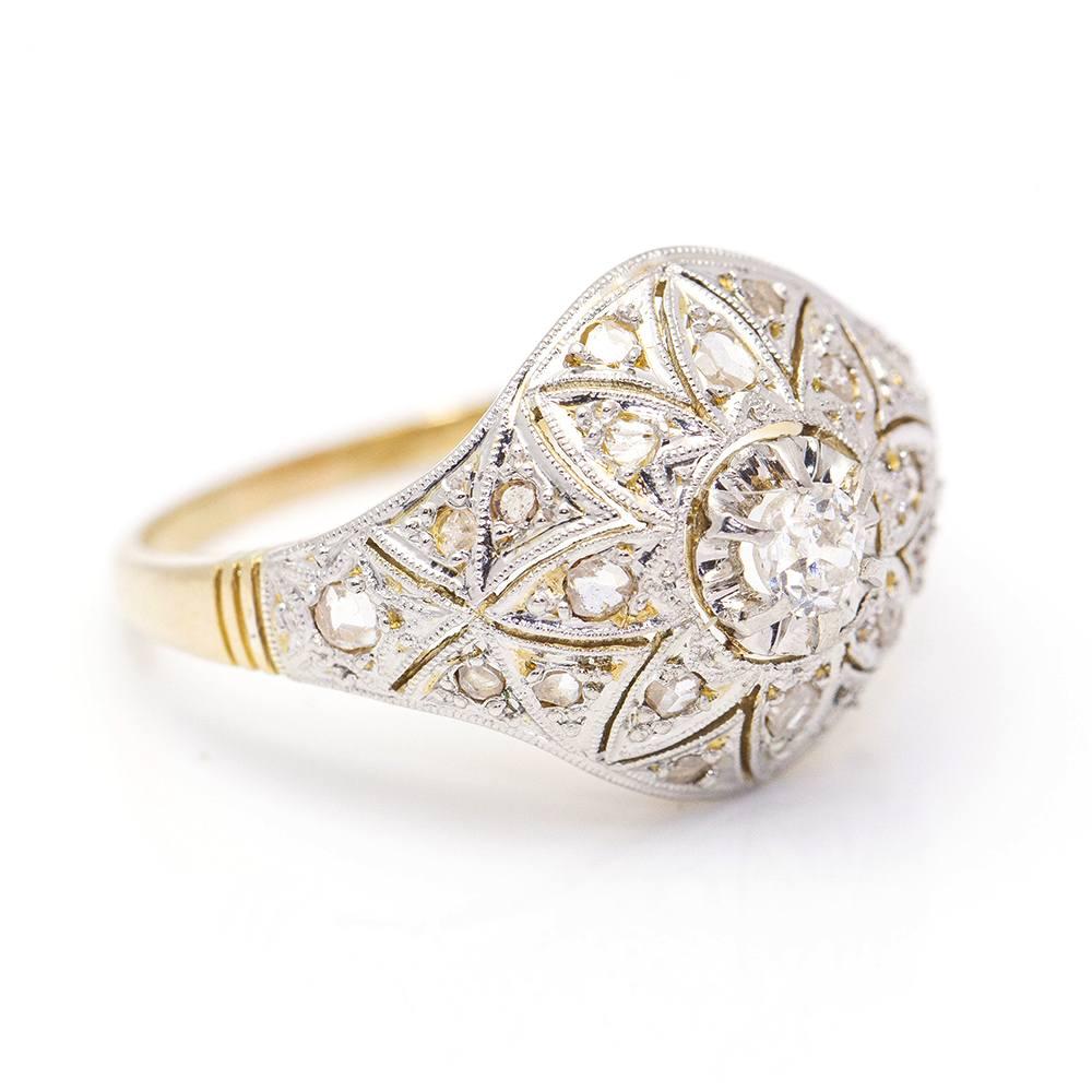  Belle Époque 1920 Ring with Diamonds In Excellent Condition For Sale In BARCELONA, ES