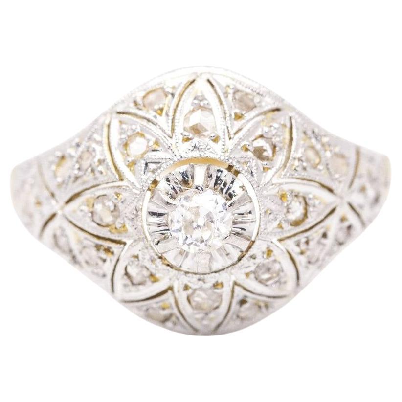  Belle Époque 1920 Ring with Diamonds For Sale