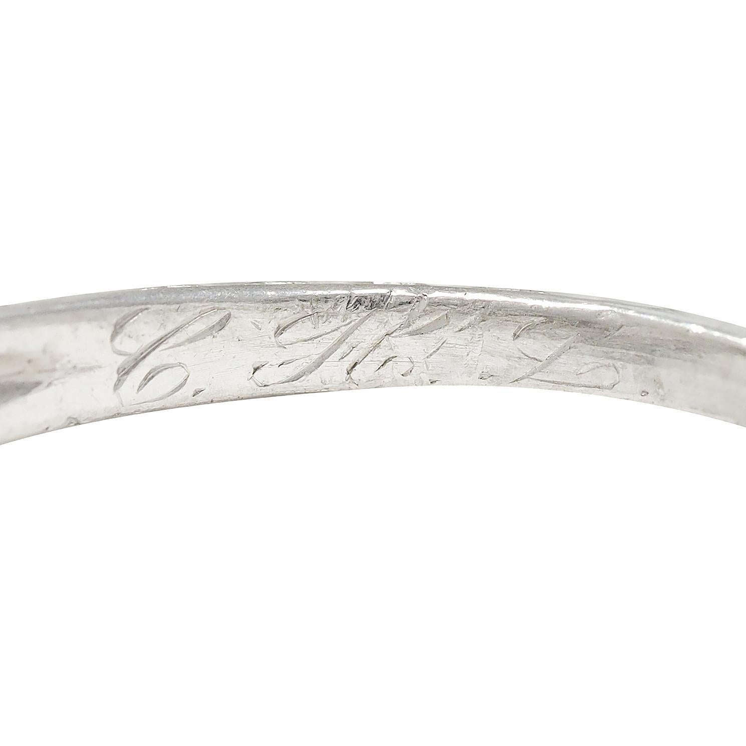 Bague de fiançailles de la Belle Époque avec nœud ancien en platine et diamant européen de 2,10 carats, certifié GIA en vente 5