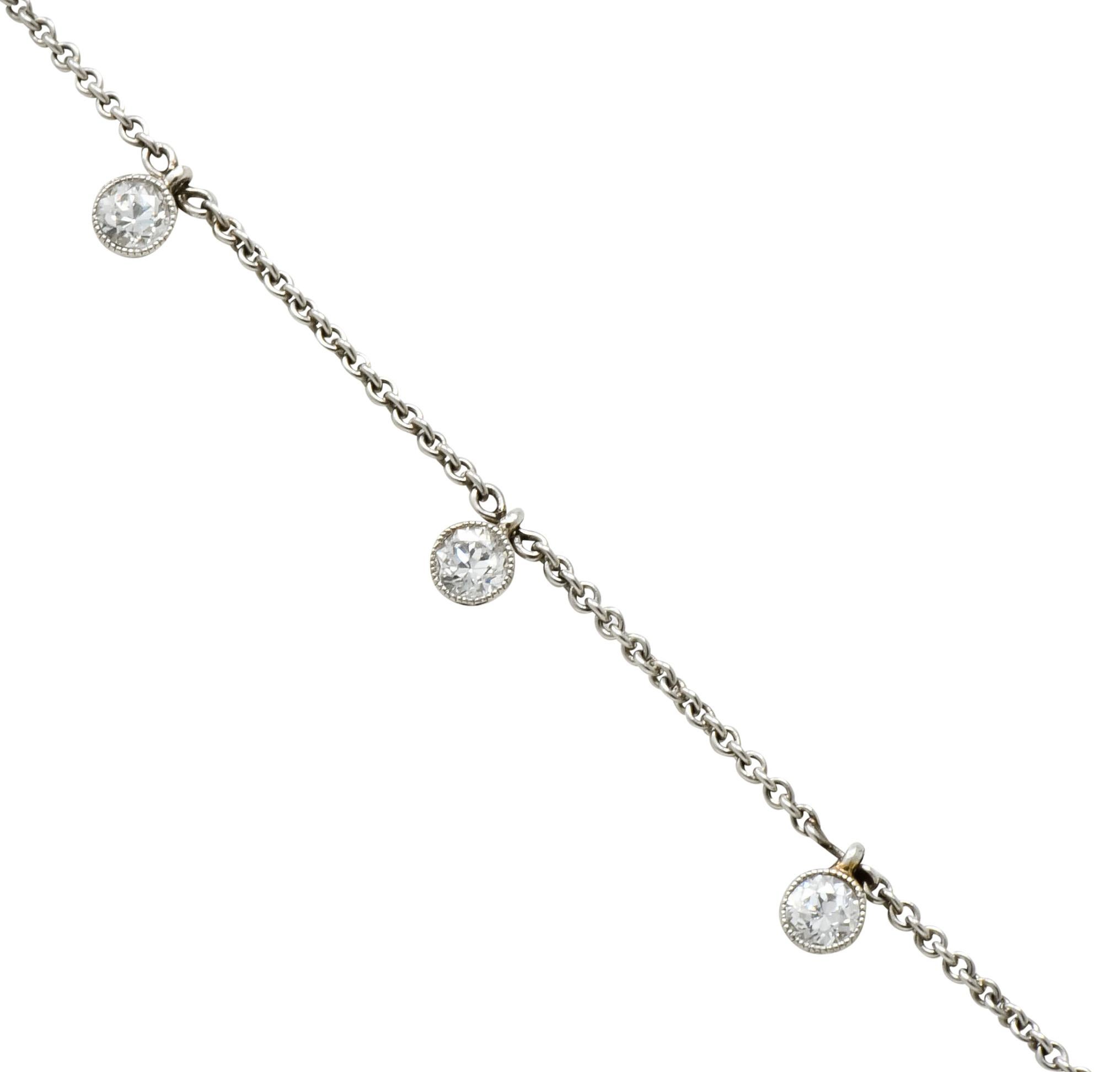 Women's or Men's Belle Époque 21.00 Carat Peridot Diamond Platinum Pear Drop Necklace