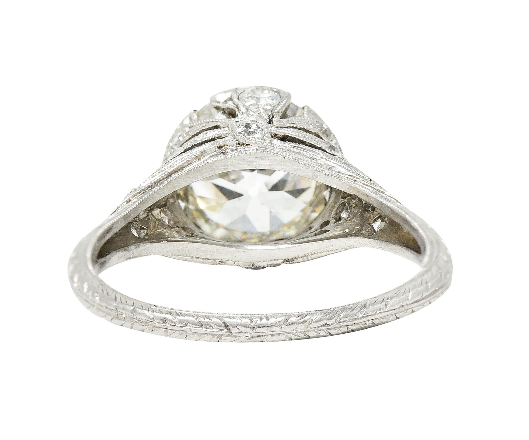 Belle Époque Belle Epoque 2.98 Carats Old European Diamond Platinum Antique Engagement Ring