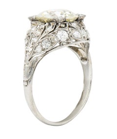 Bellé Epoqué 3.24 Carats European Diamond Platinum Ivy Antique Engagement Ring