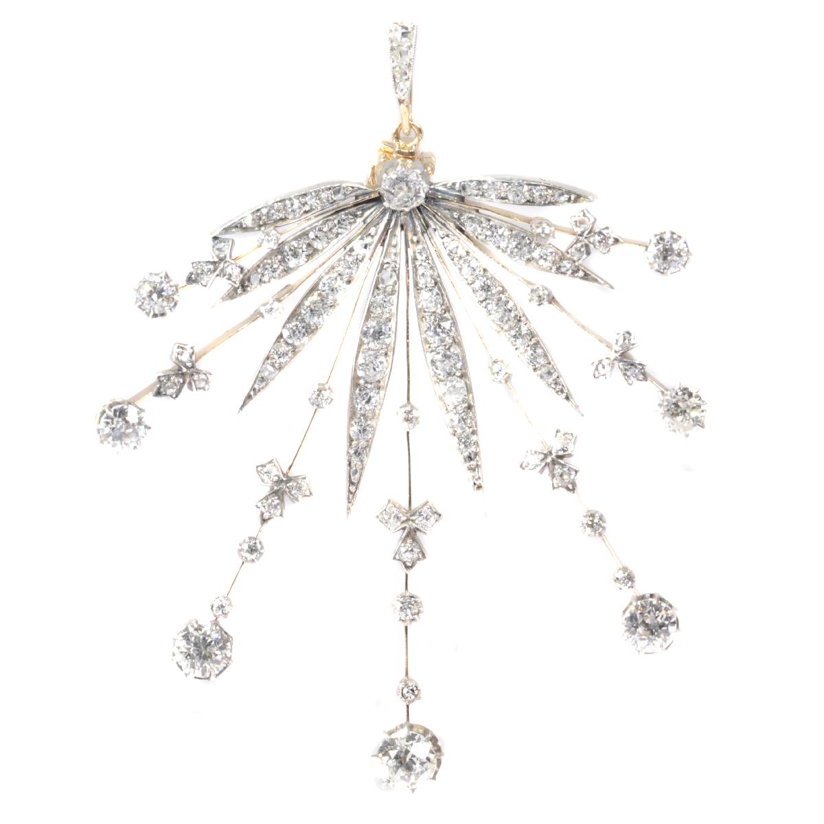 Belle Époque 6.65 Carat Diamond Tiara Also Pendant, Necklace or Brooch, 1900s 1