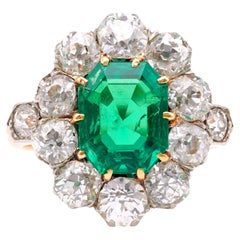 Belle Époque AGL 2,97 Karat kolumbianisches unbedeutendes Öl 18k Platin Ring