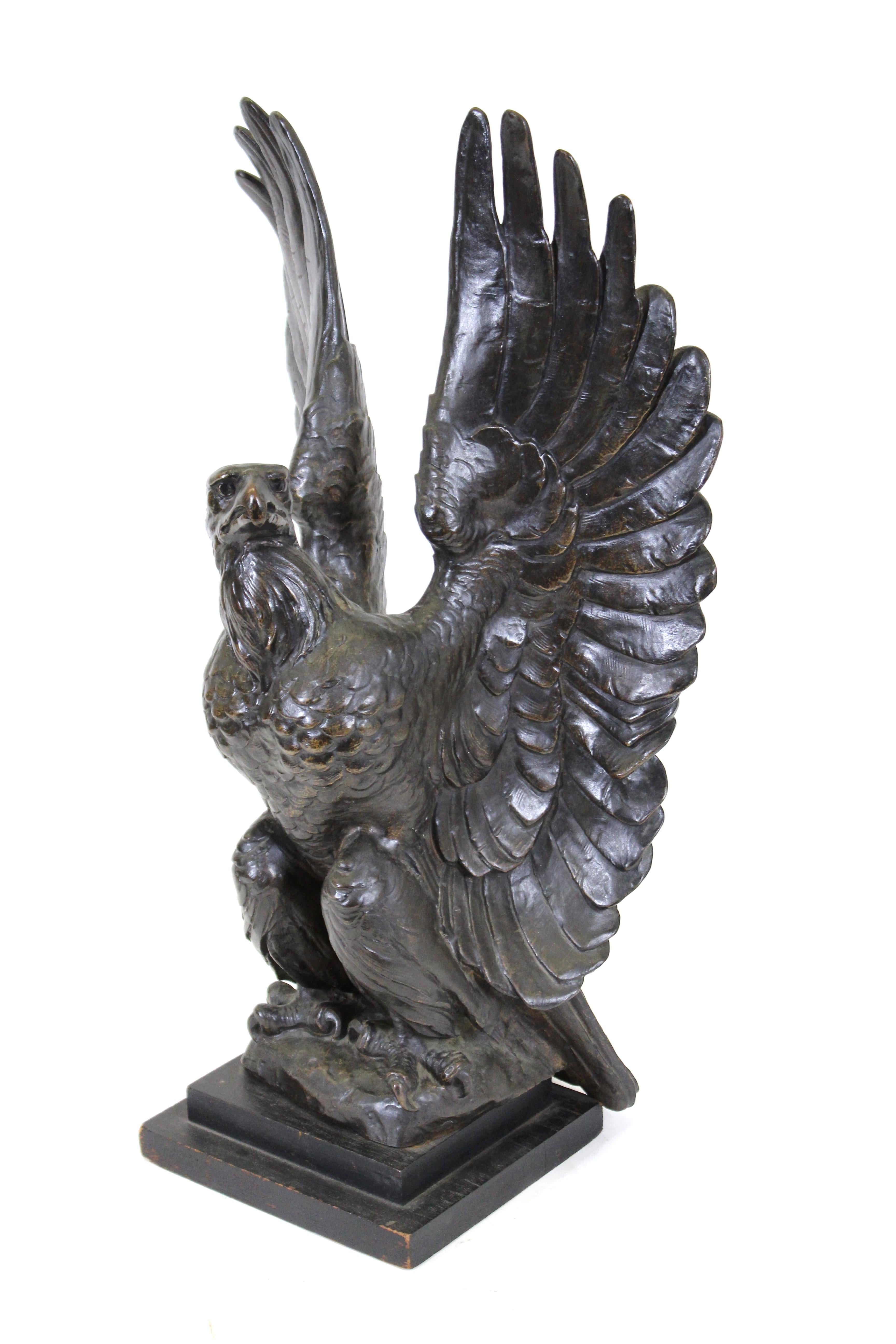 American Belle Epoque Animalier Bronze Eagle Sculpture For Sale
