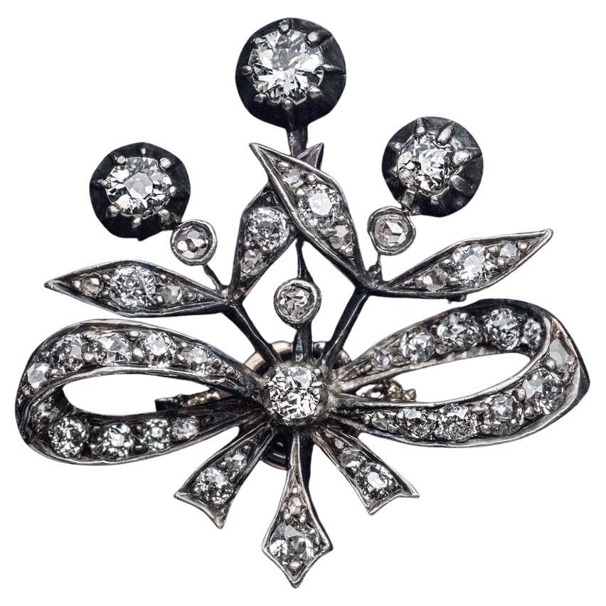 Belle Epoque Antique Diamond Bow Ring  For Sale
