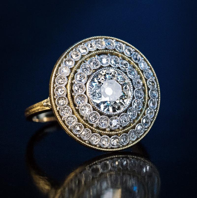 Old European Cut Belle Epoque Antique Diamond Engagement Ring