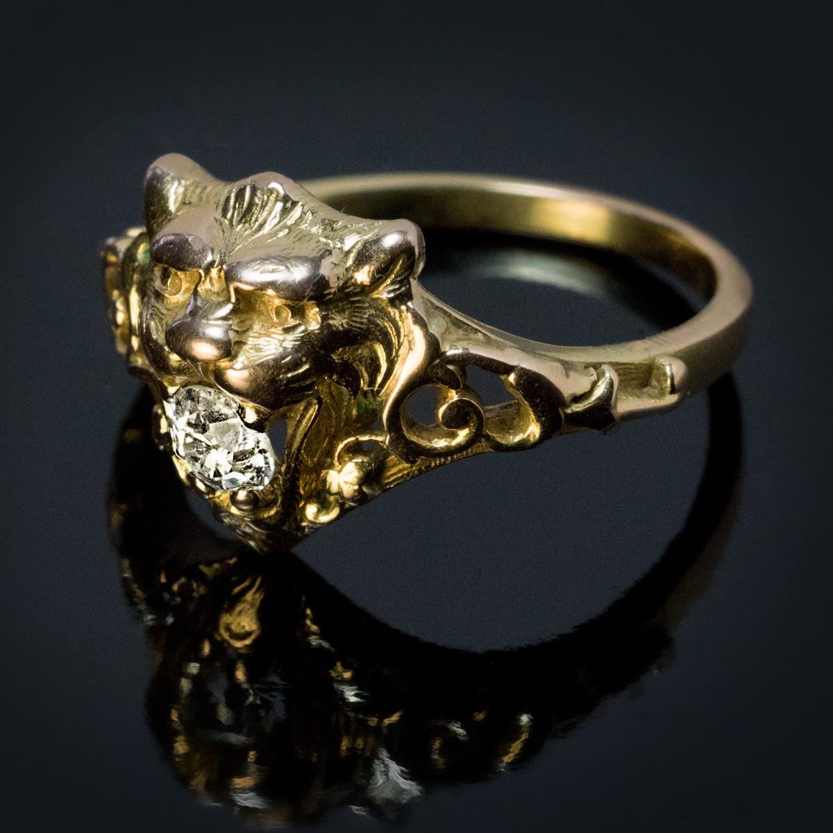antique lion ring