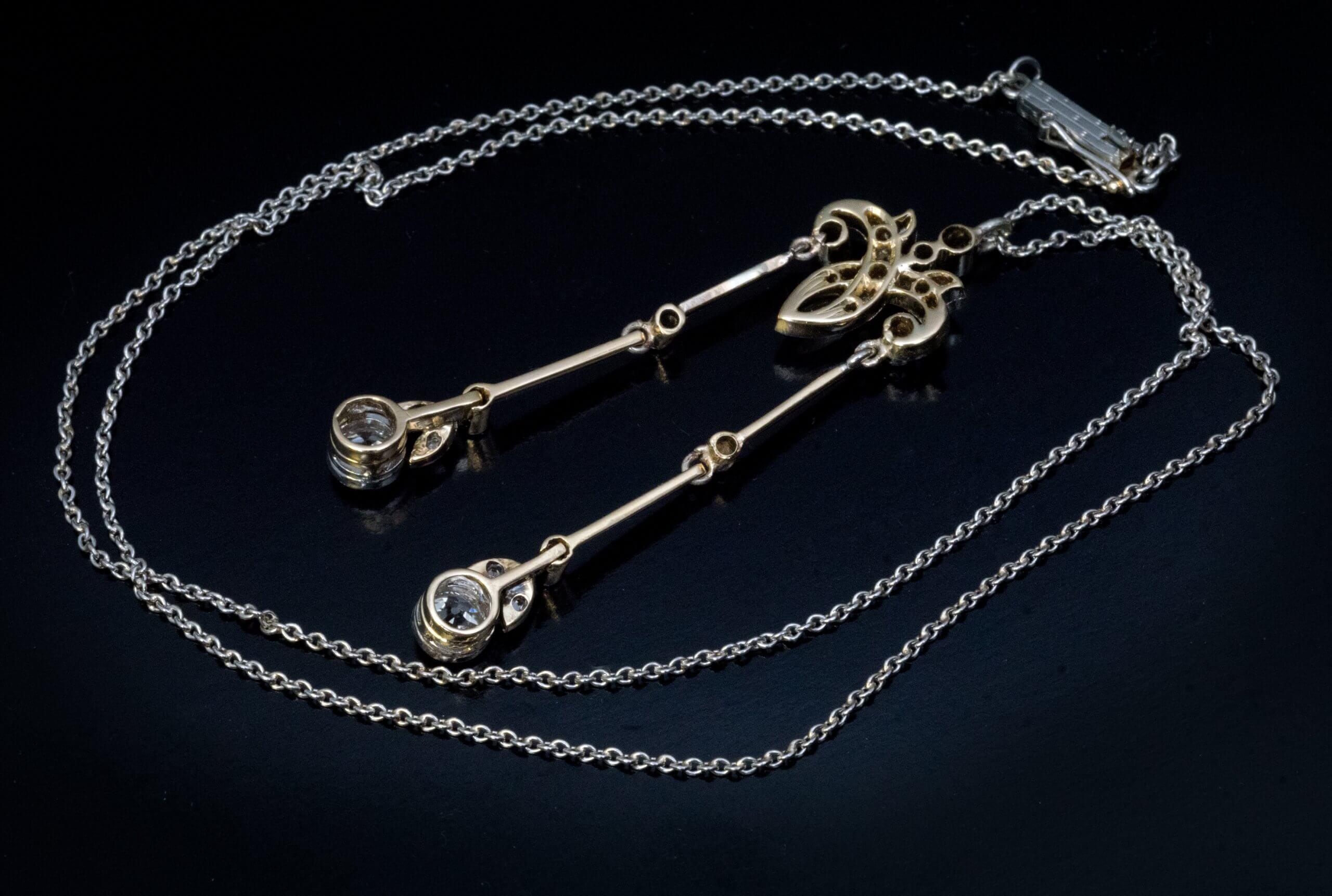 Belle Epoque Antike Diamant Negligee Halskette (Belle Époque) im Angebot