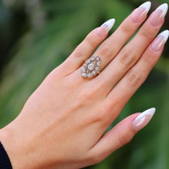 Belle Epoque Antike Mine Diamant Dinner Ring