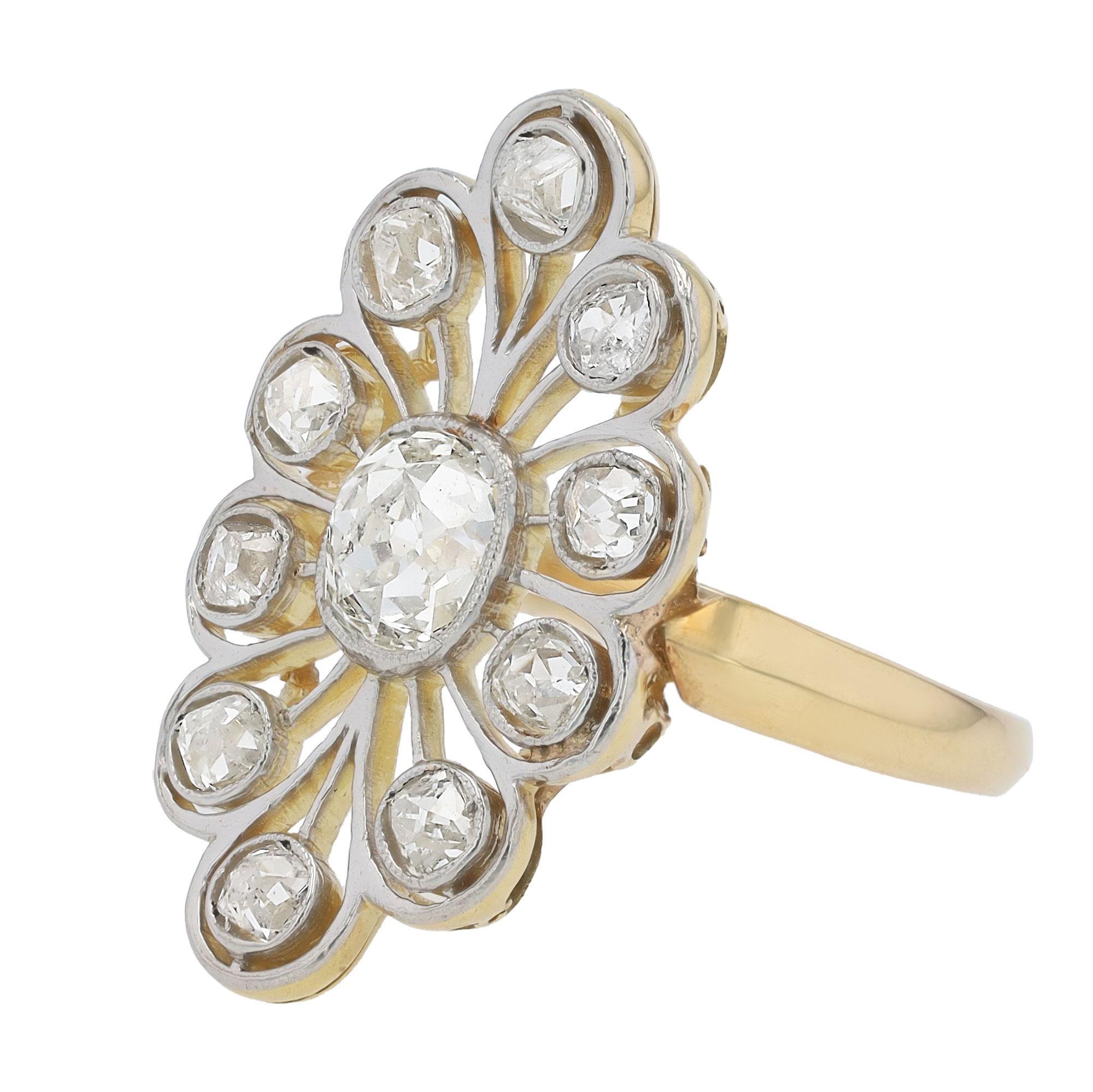 Belle Époque Belle Epoque Antique Old Mine Diamond Dinner Ring
