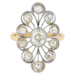 Belle Epoque Antique Old Mine Diamond Dinner Ring