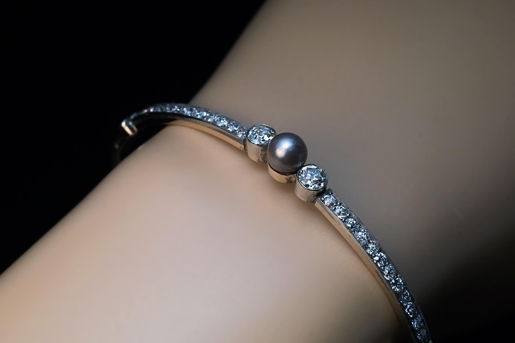 Belle Époque Belle Epoque Antique Pearl Diamond Bracelet