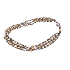Belle Epoque Antique Platinum Bracelet with Natural Pearls