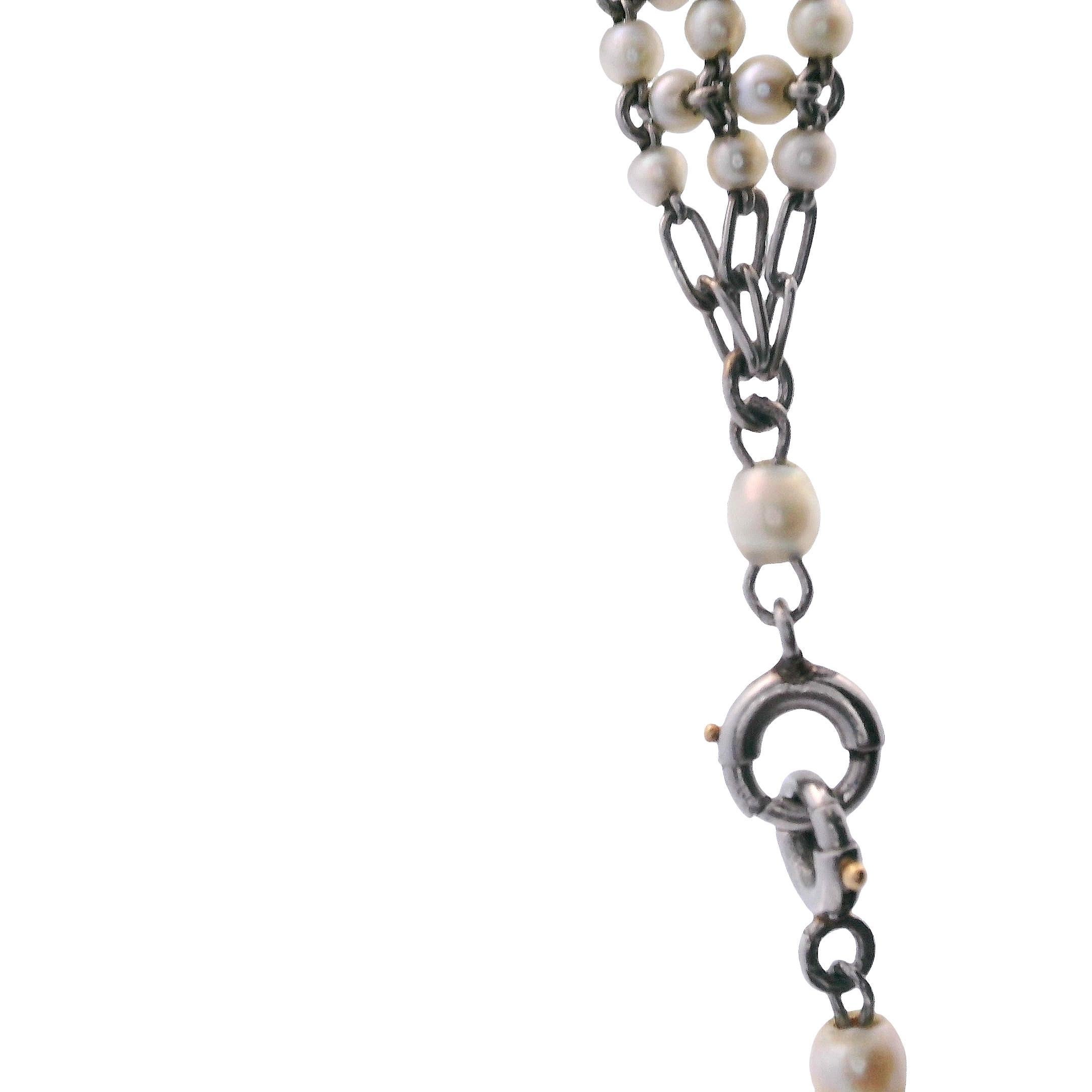 Pulsera Belle Epoque de Platino Antiguo con Perlas Naturales en venta 2