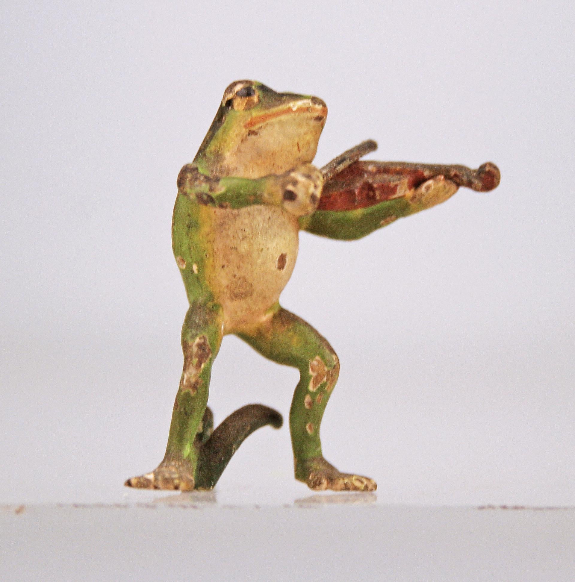 Belle Époque Austrian/Viennese Group of Bronze Sculptures of Band/Musician Frogs For Sale 3