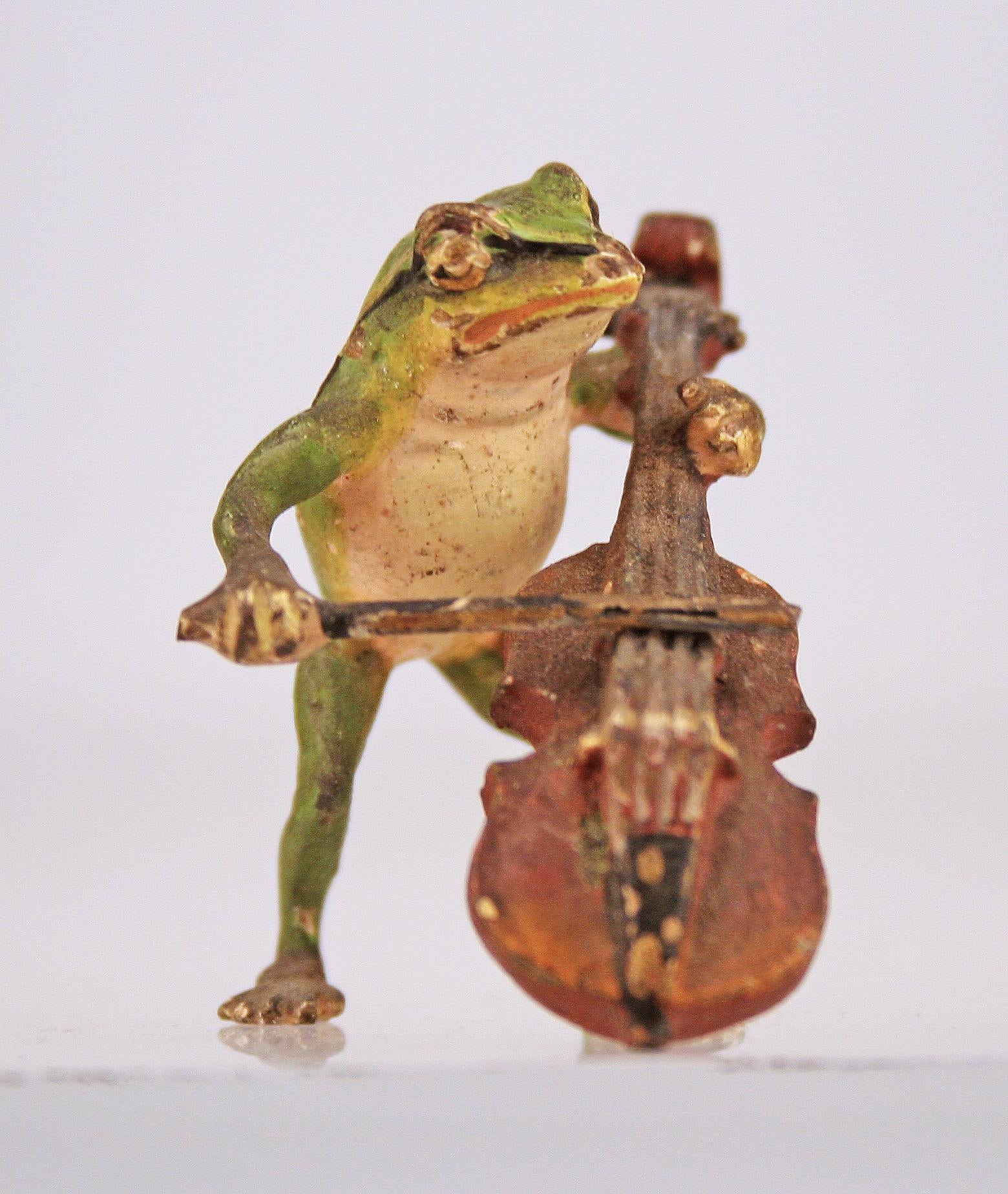 Belle Époque Austrian/Viennese Group of Bronze Sculptures of Band/Musician Frogs For Sale 5