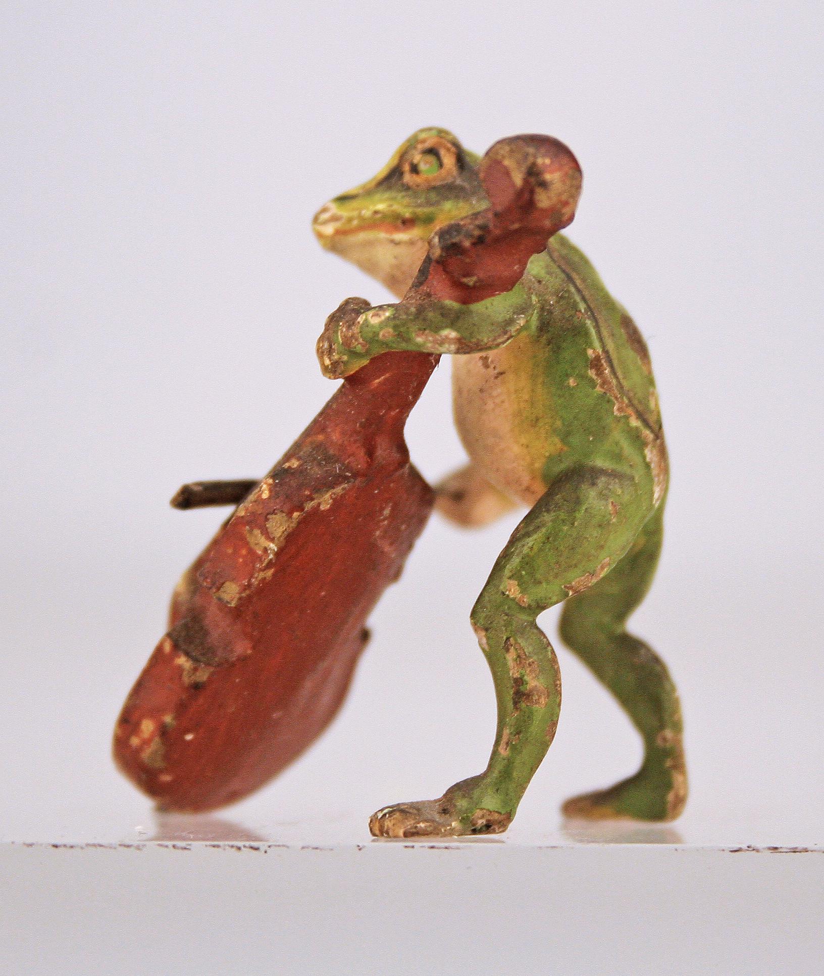 Belle Époque Austrian/Viennese Group of Bronze Sculptures of Band/Musician Frogs For Sale 6