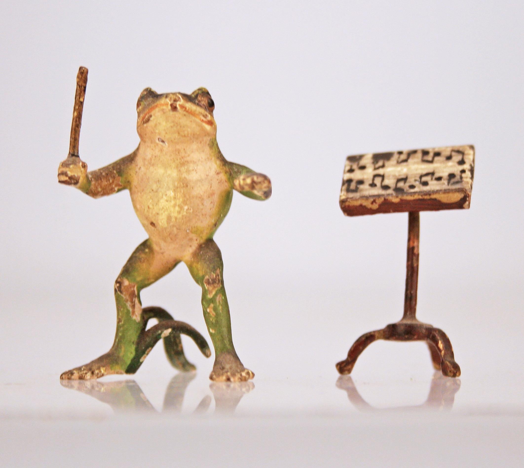 19th Century Belle Époque Austrian/Viennese Group of Bronze Sculptures of Band/Musician Frogs For Sale